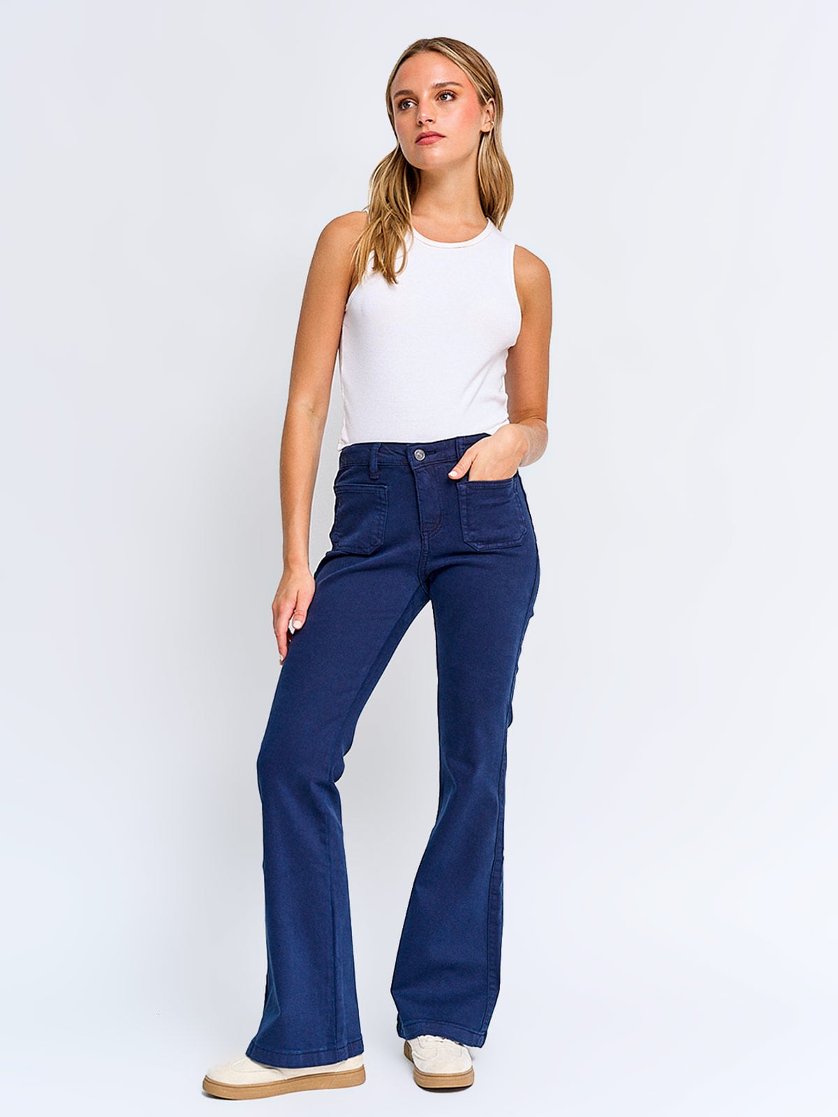 PANTALÓN MUJER INDEX ALGODÓN FLARE - 2