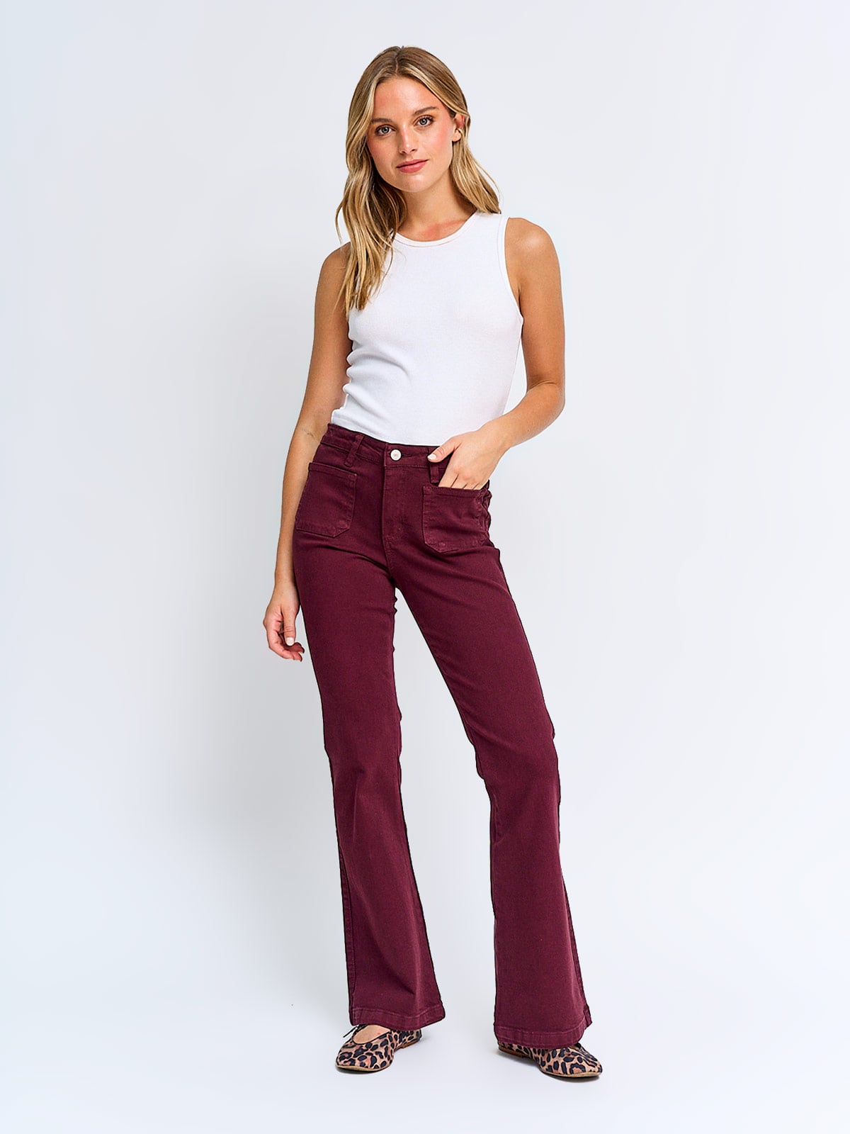 PANTALÓN MUJER INDEX ALGODÓN FLARE - 2