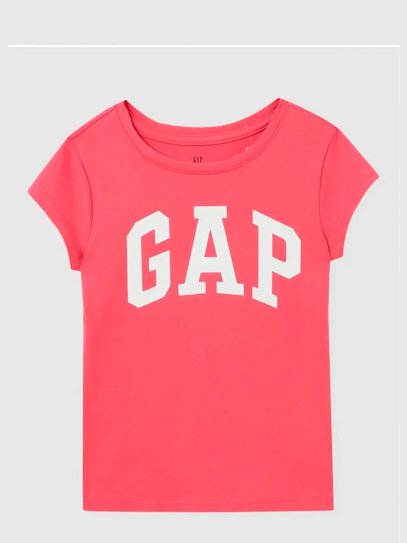 POLERA MANGA CORTA ALGODÓN NIÑA GAP ROSADO LOGO - 1