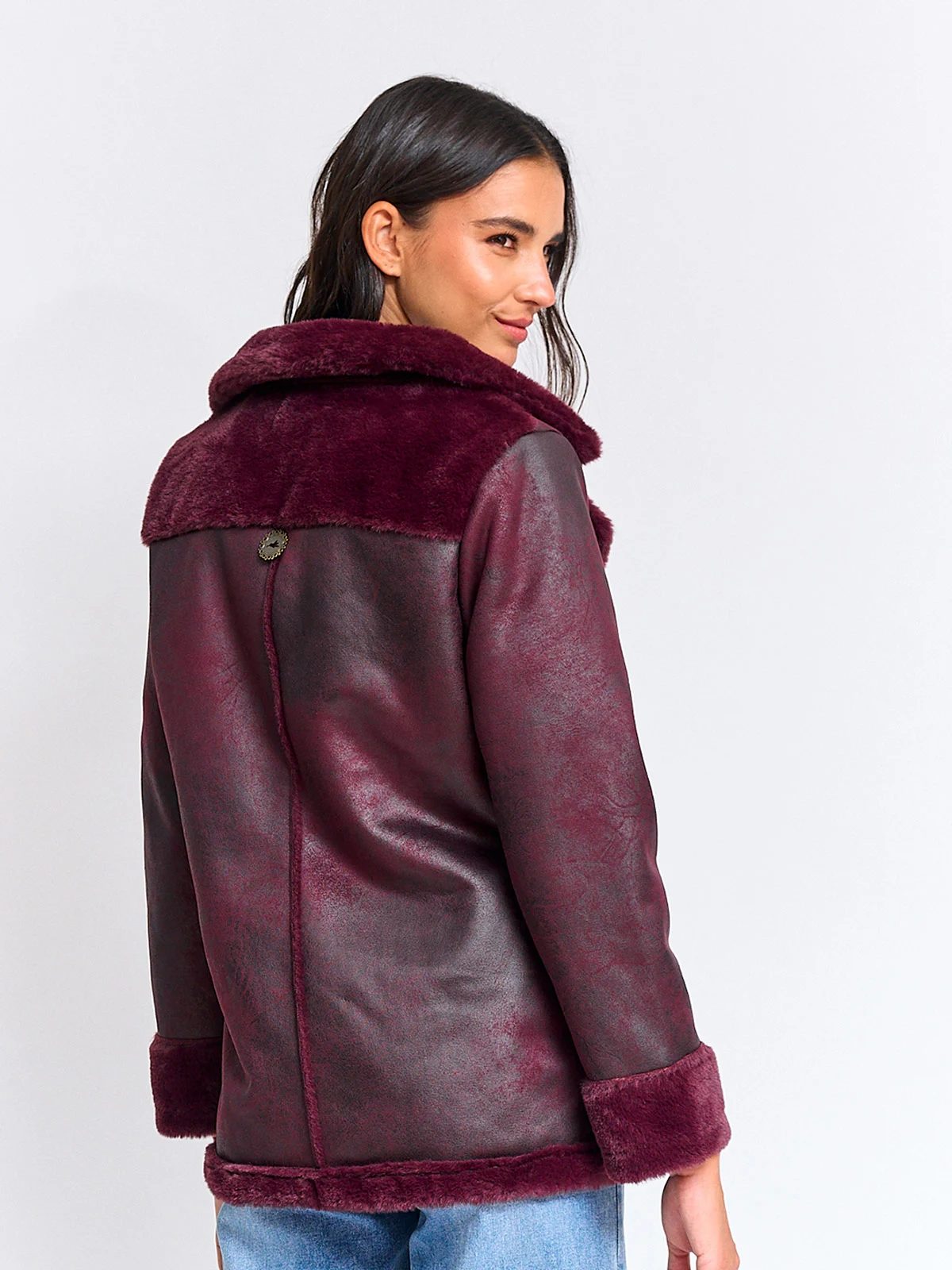 CHAQUETA MUJER TATIENNE LARGA TIPO SUEDE PELUDA - 2