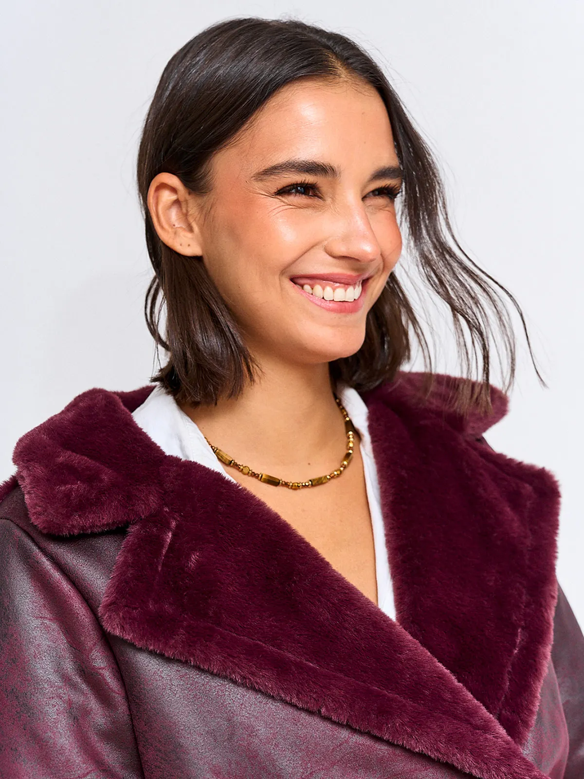 CHAQUETA MUJER TATIENNE LARGA TIPO SUEDE PELUDA - 3