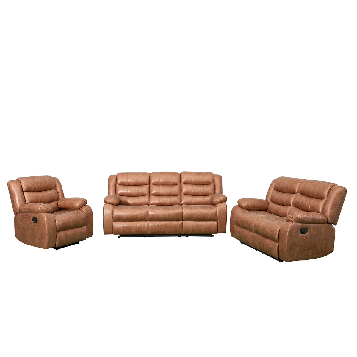 SOFÁ RECLINABLE RIPLEY HOME NEW BELFAST 2 CUERPOS CAFÉ - 7