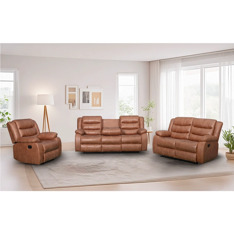 SOFÁ RECLINABLE RIPLEY HOME NEW BELFAST 2 CUERPOS CAFÉ - 10