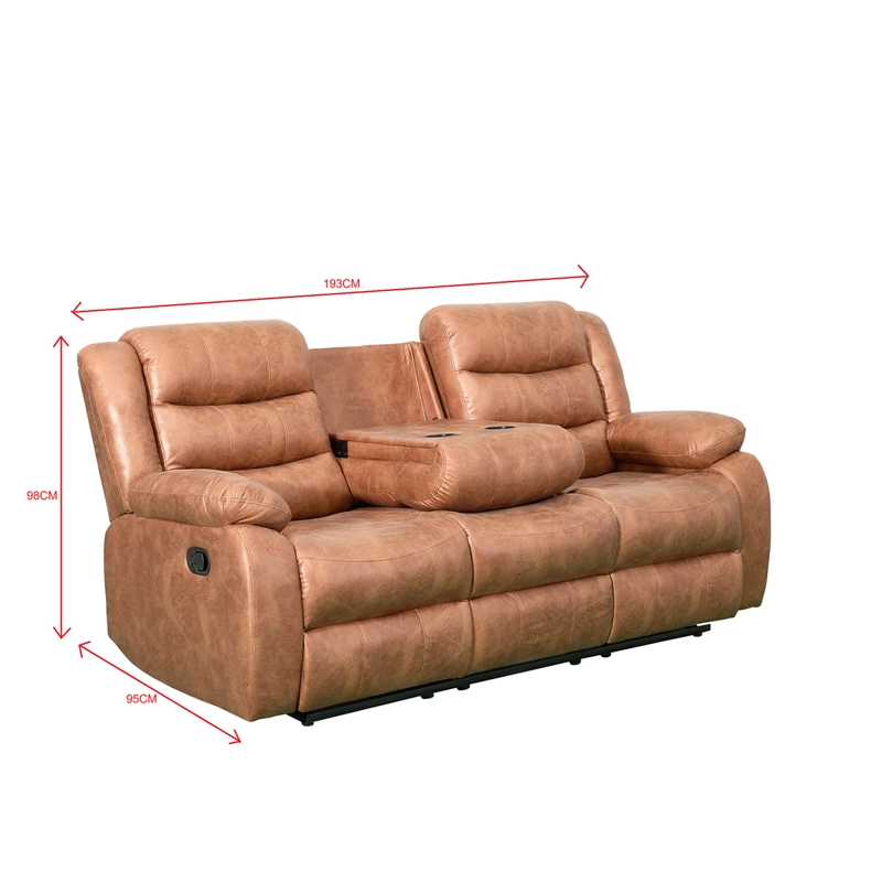 SOFÁ RECLINABLE RIPLEY HOME NEW BELFAST 3 CUERPOS CAFÉ - 10