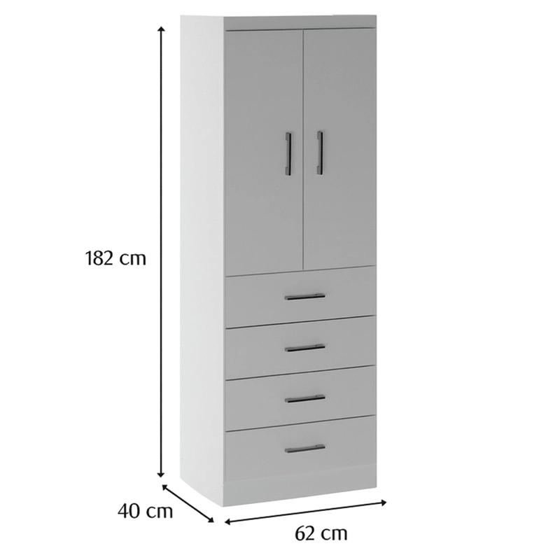 CLOSET EXIT 2 PUERTAS 4 CAJONES BLANCO - 2
