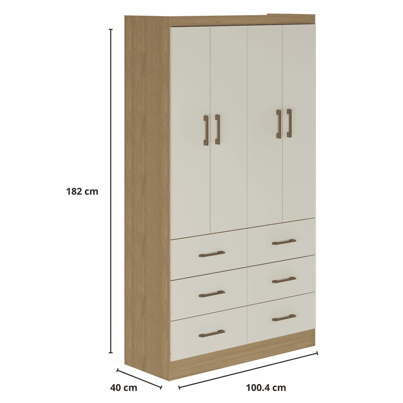 CLOSET EXIT 4 PUERTAS 6 CAJONES CAFÉ/BEIGE - 2