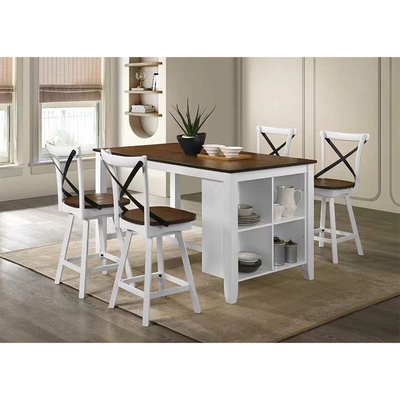 JUEGO DE COMEDOR RIPLEY HOME STOOL CRUZ 4 SILLAS CAFÉ - 1