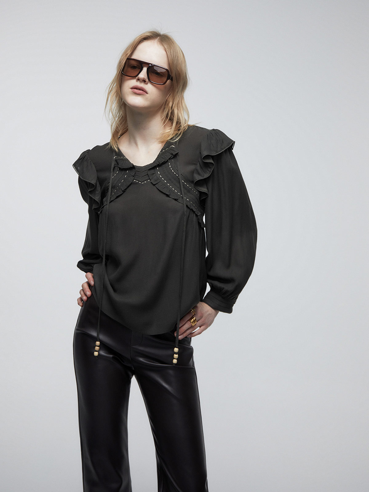 BLUSA MUJER SFERA MANGA LARGA VUELOS - 2