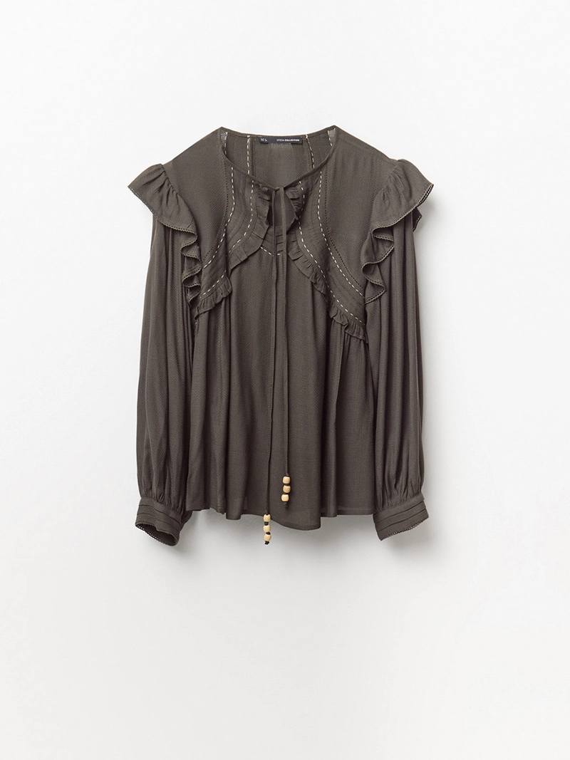 BLUSA MUJER SFERA MANGA LARGA VUELOS - 5