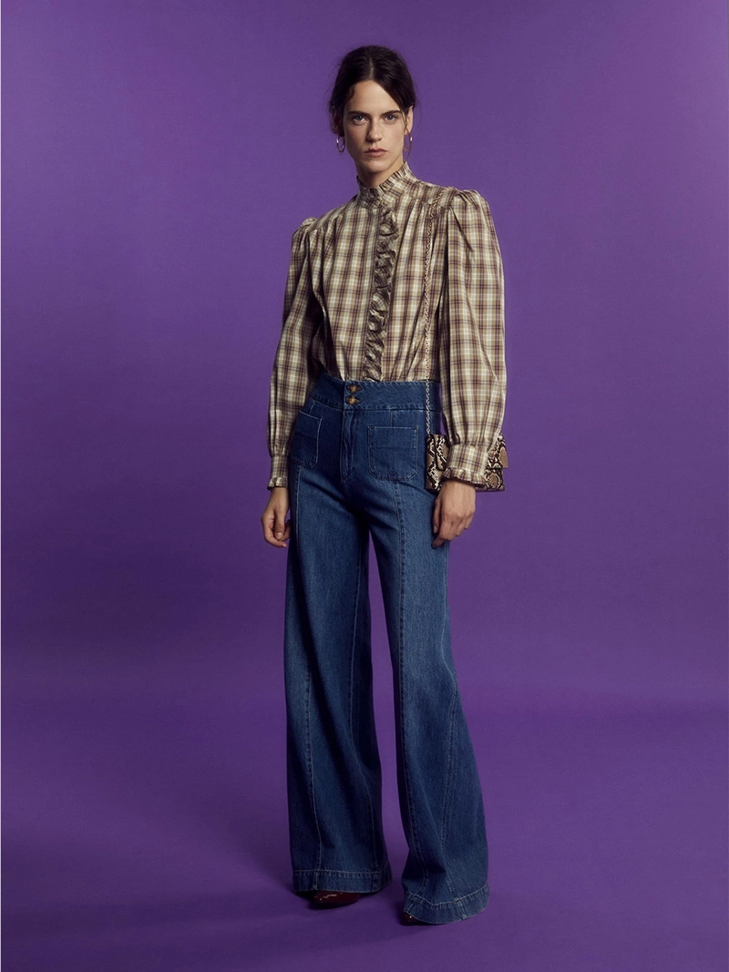 BLUSA MUJER SFERA ALGODÓN CUADROS - 3