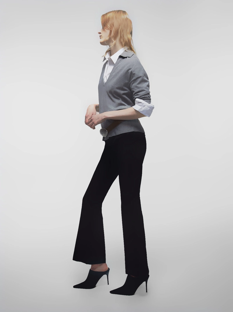 PANTALÓN MUJER SFERA ALGODÓN FLARE - 3