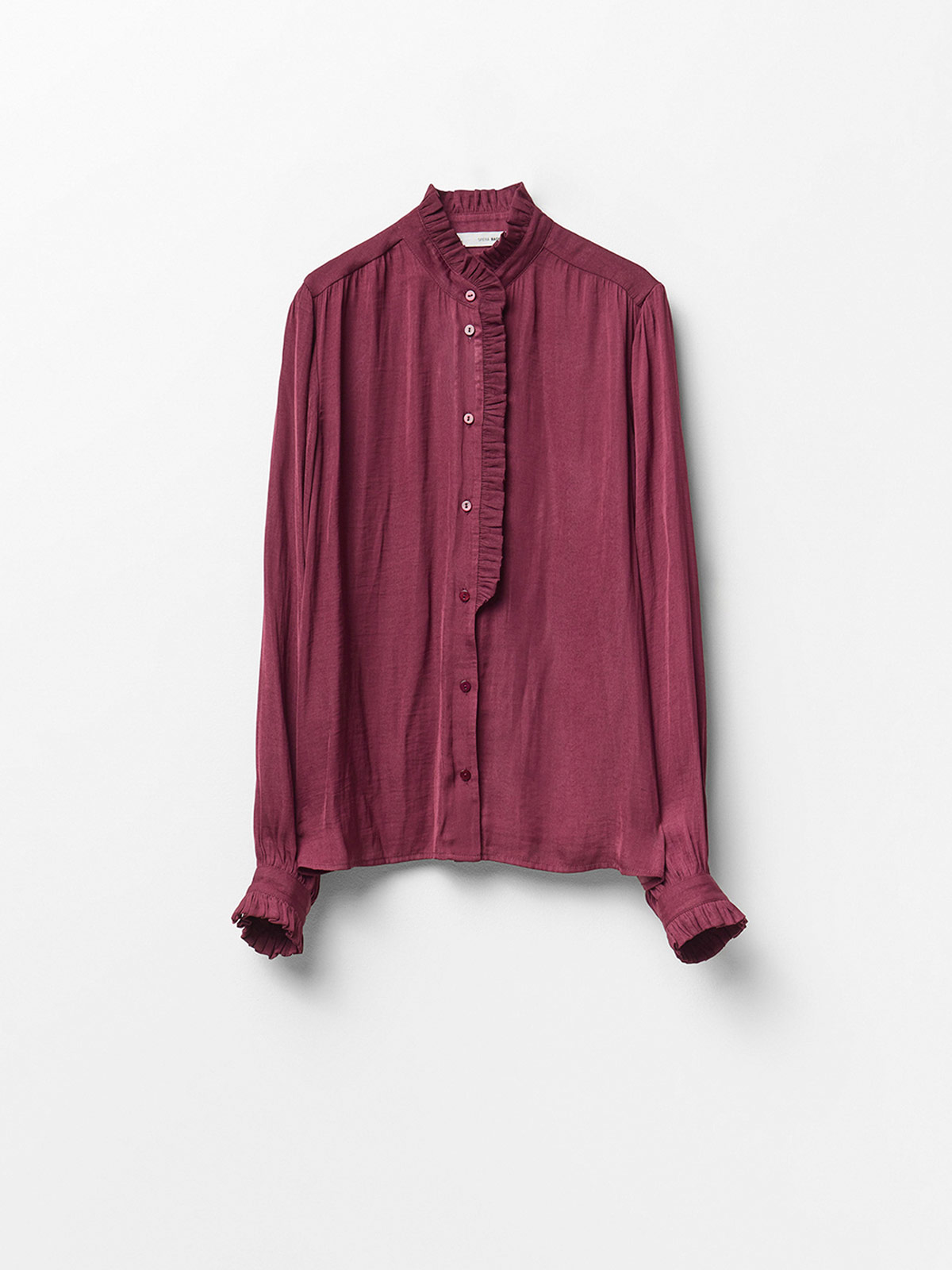BLUSA MUJER SFERA MANGA LARGA VOLANTES - 4