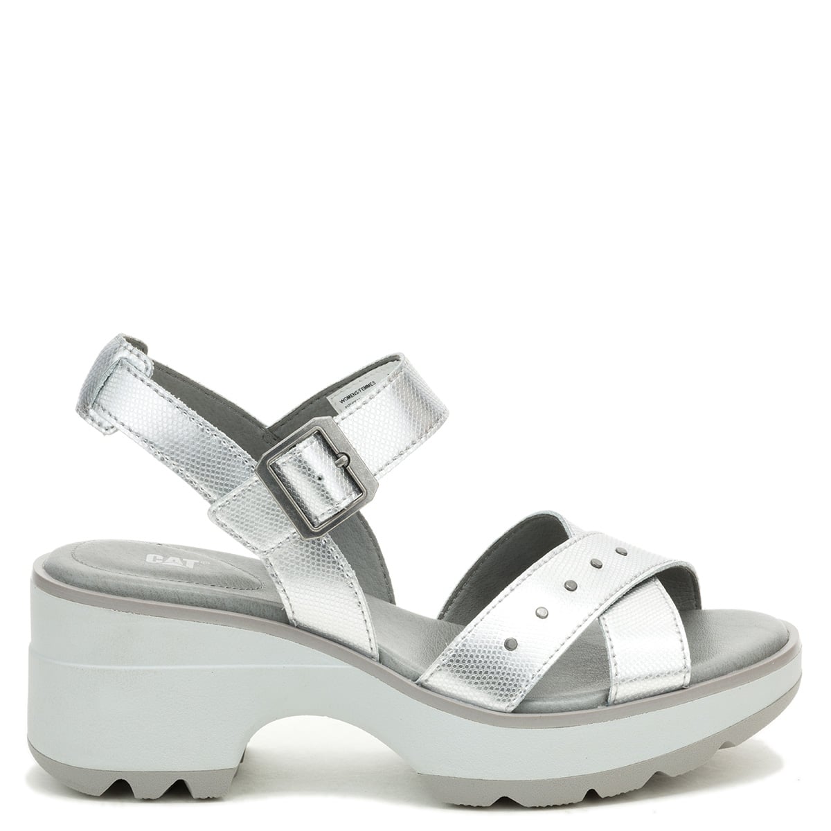 SANDALIAS MUJER CATERPILLAR PLATEADA SKYWATCHER CUERO