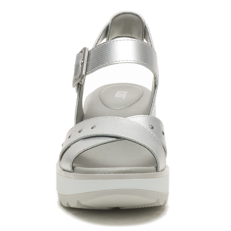 SANDALIAS MUJER CATERPILLAR PLATEADA SKYWATCHER CUERO - 3