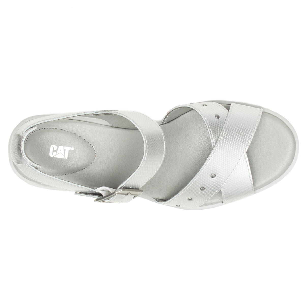 SANDALIAS MUJER CATERPILLAR PLATEADA SKYWATCHER CUERO - 6