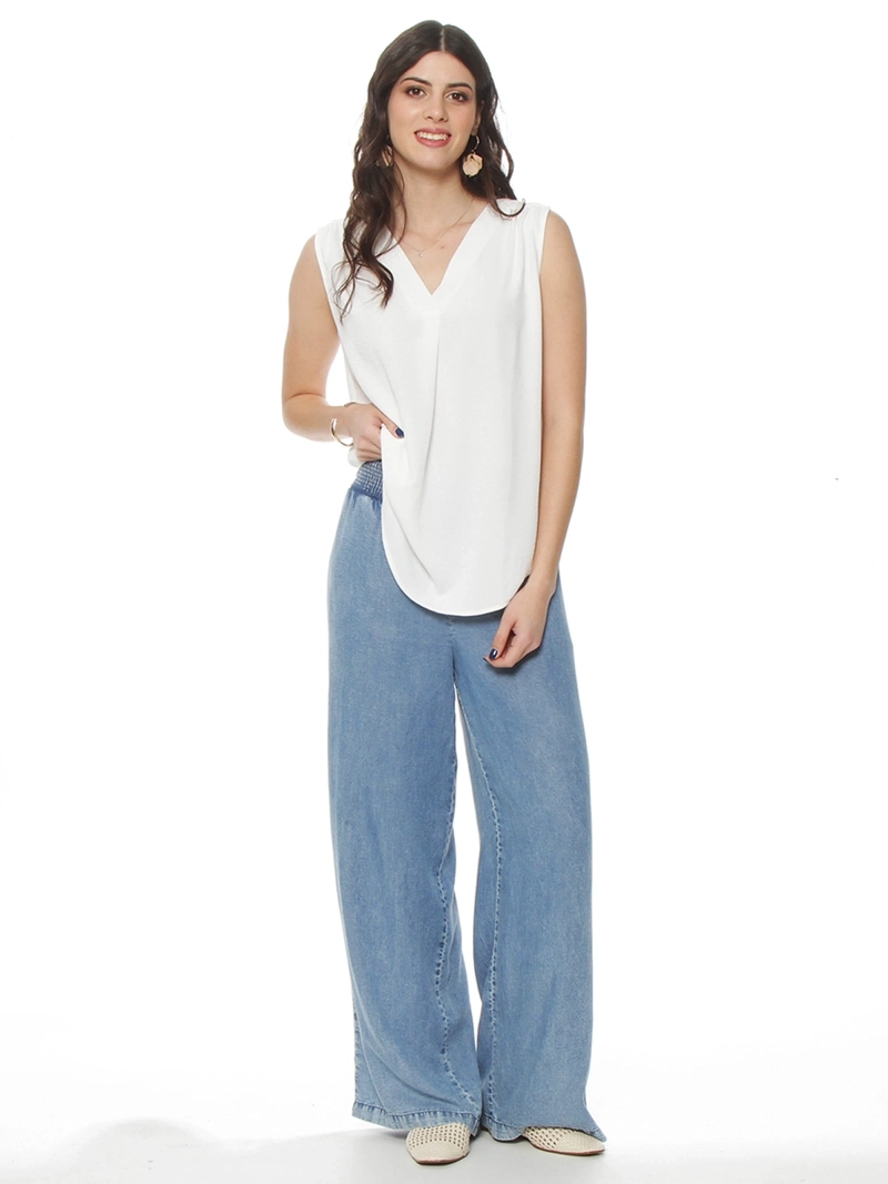 BLUSA MUJER WADOS ESCOTE EN V SIN MANGAS