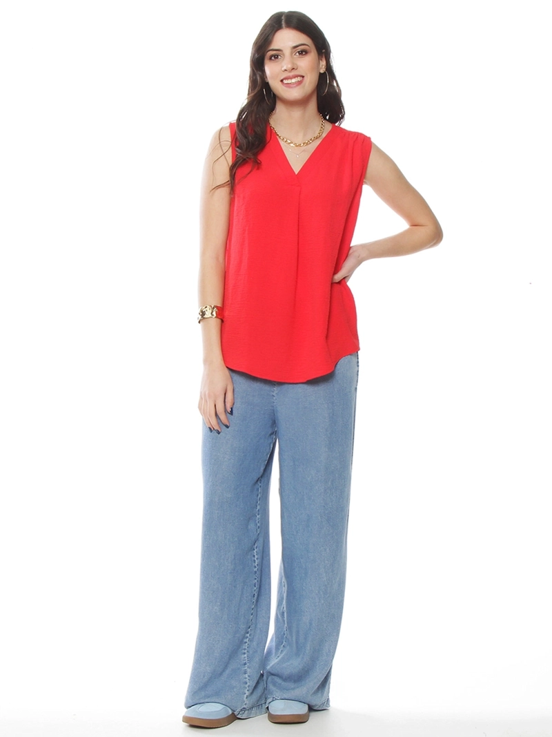 BLUSA MUJER WADOS ESCOTE EN V SIN MANGAS