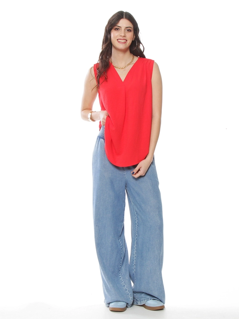 BLUSA MUJER WADOS ESCOTE EN V SIN MANGAS - 2