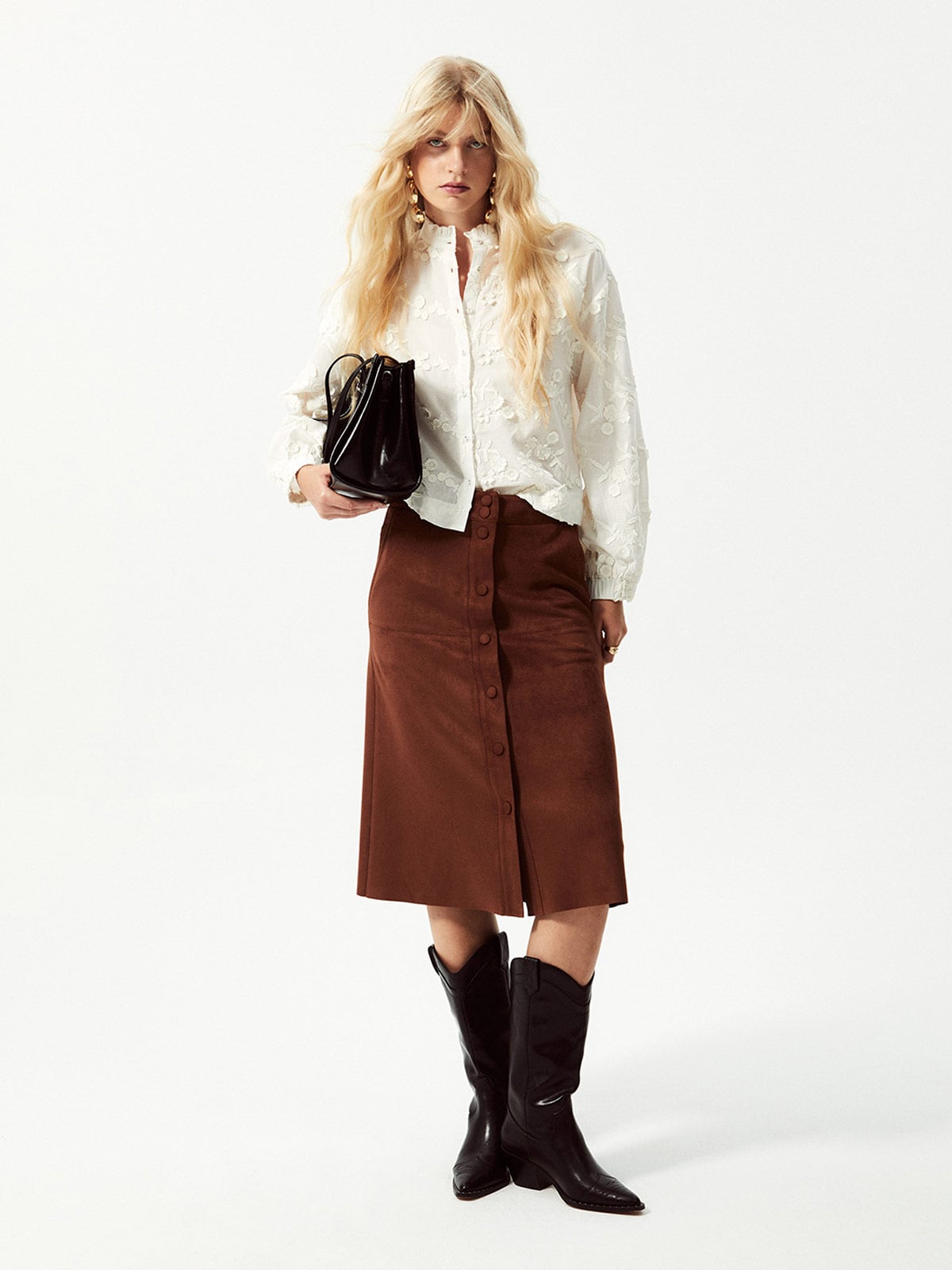 FALDA MUJER SFERA LARGA SUEDE - 1