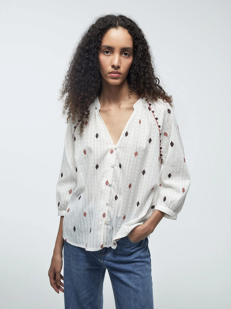 BLUSA MUJER SFERA ALGODÓN MANGA LARGA - 2