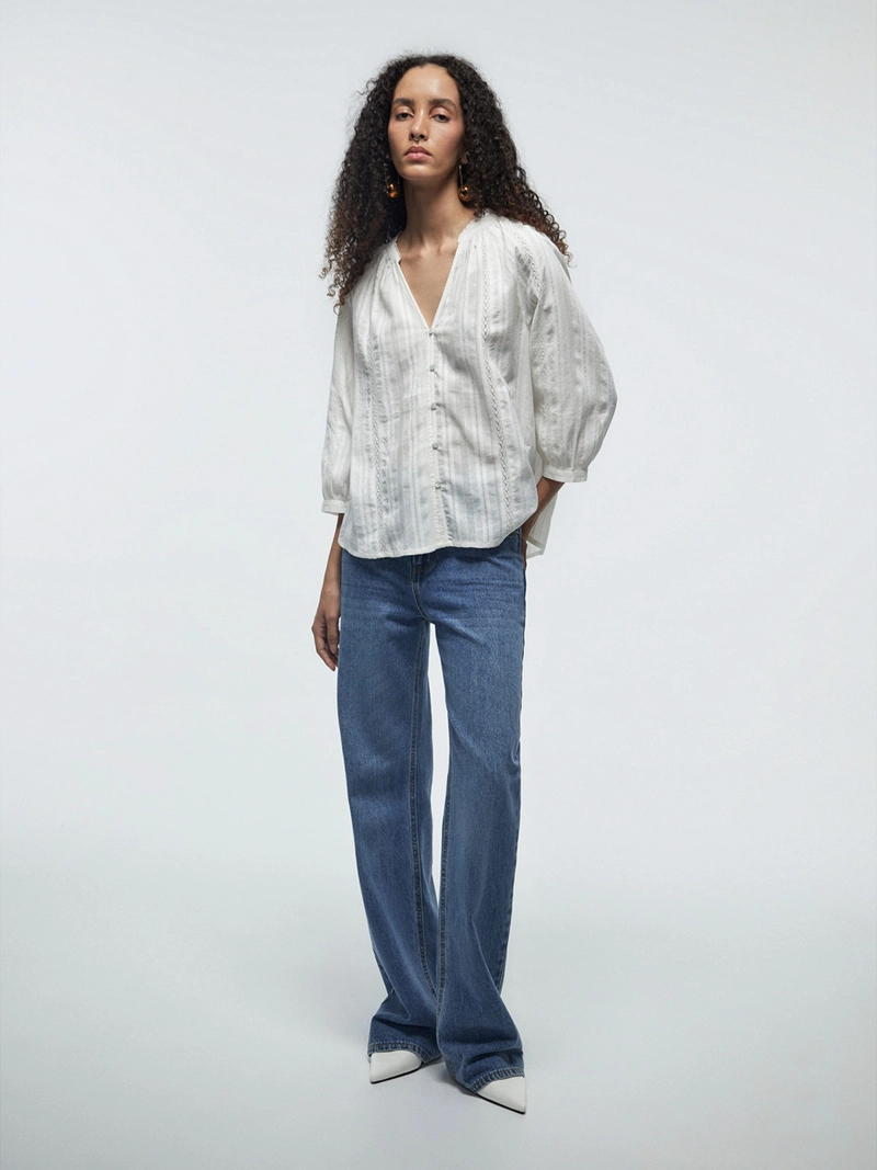 SFERA BLUSA MUJER SFERA ALGODÓN MANGA LARGA