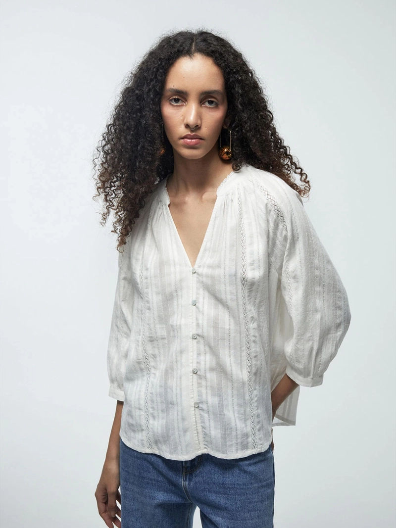 BLUSA MUJER SFERA ALGODÓN MANGA LARGA - 2