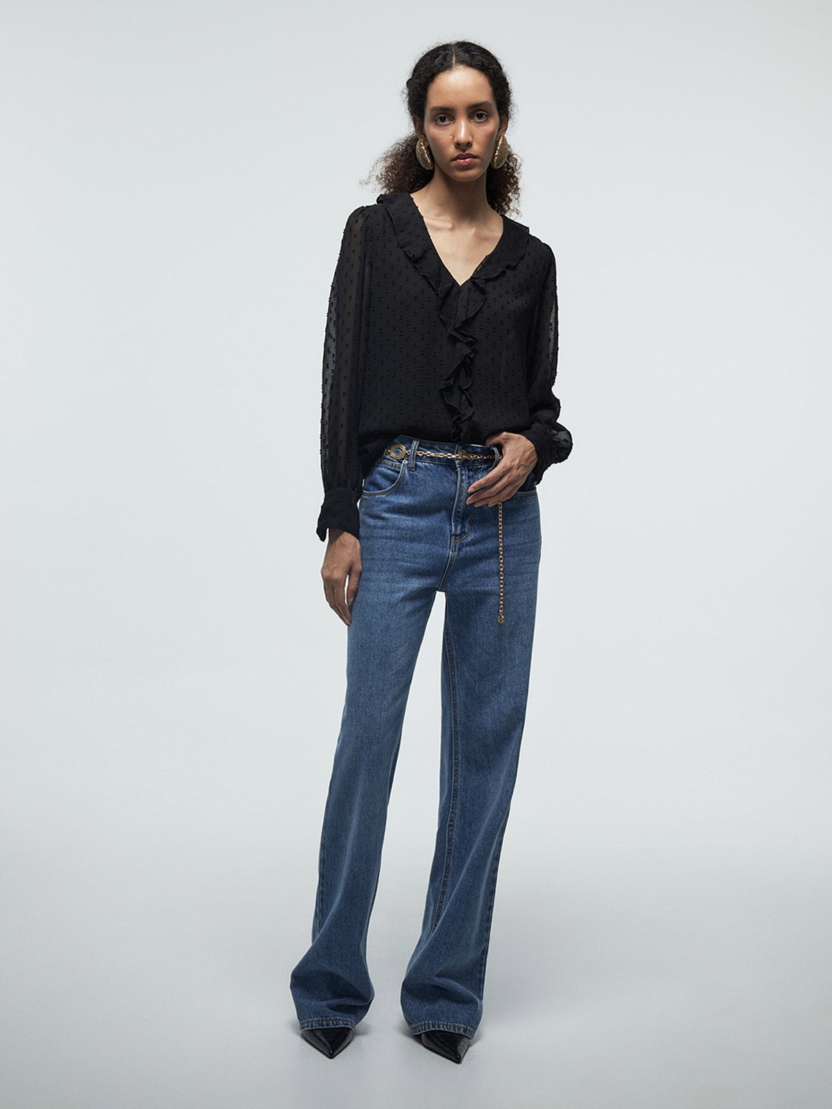 BLUSA MUJER SFERA MANGA LARGA - 1