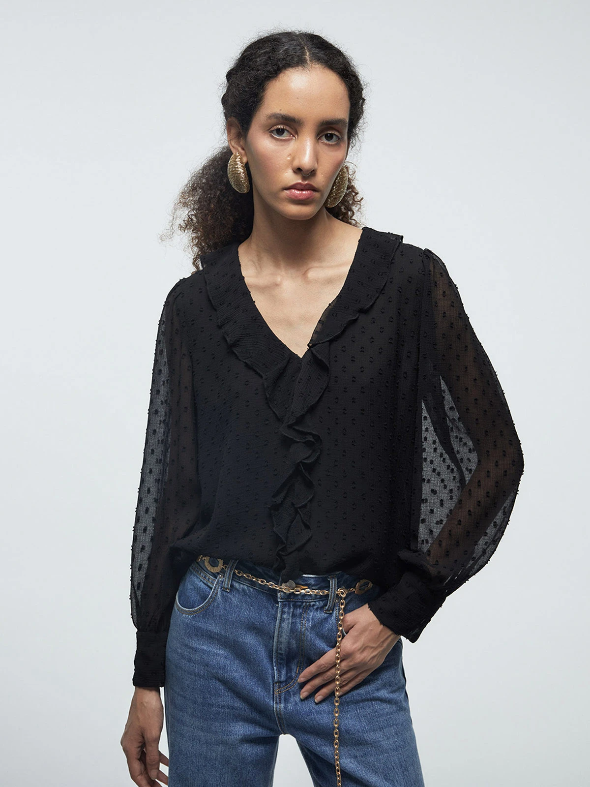BLUSA MUJER SFERA MANGA LARGA - 2