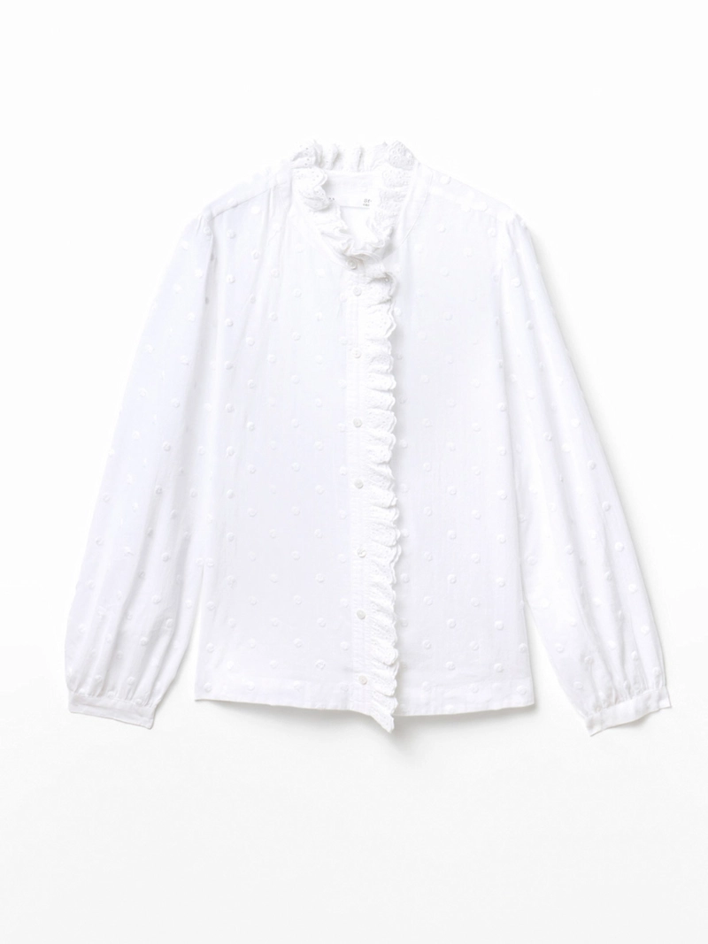 BLUSA MUJER SFERA ALGODÓN MANGA LARGA ROMÁNTICA - 4
