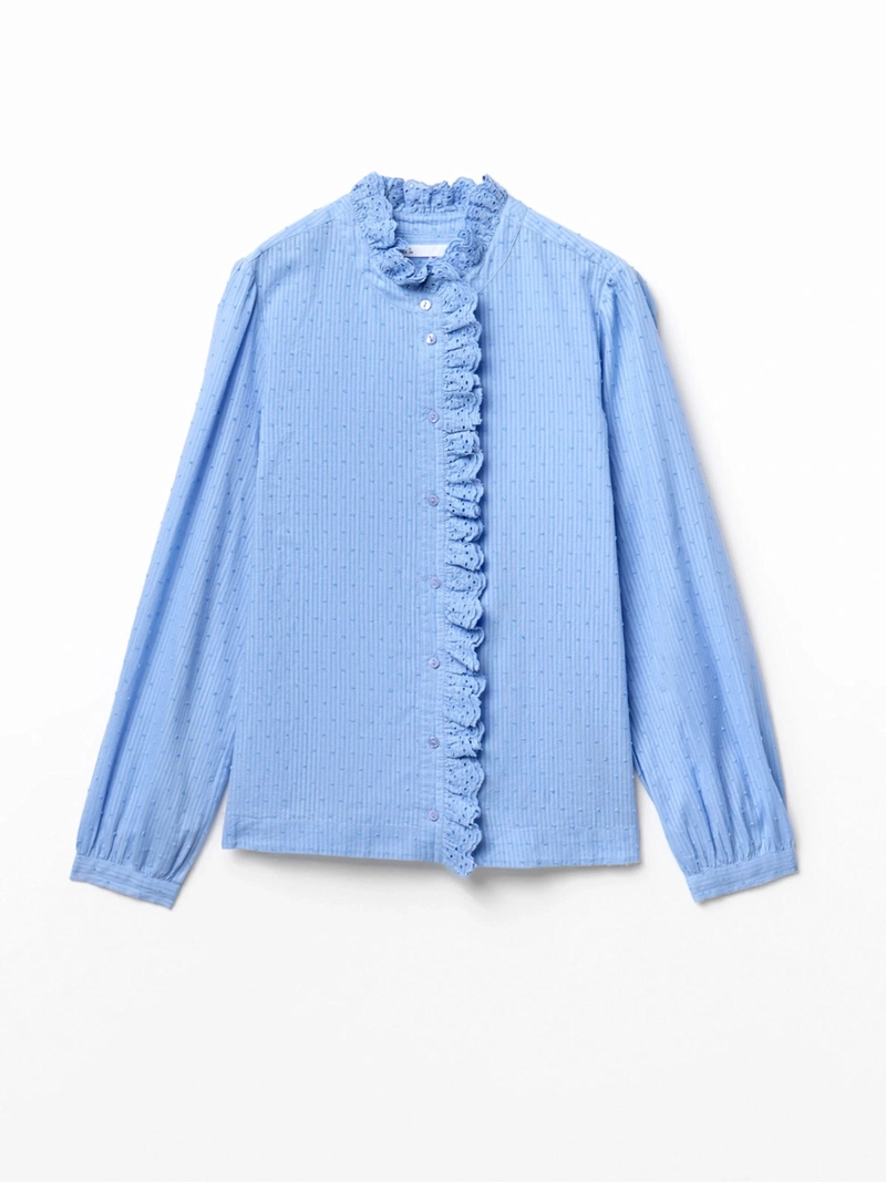 BLUSA MUJER SFERA ALGODÓN MANGA LARGA ROMÁNTICA - 4