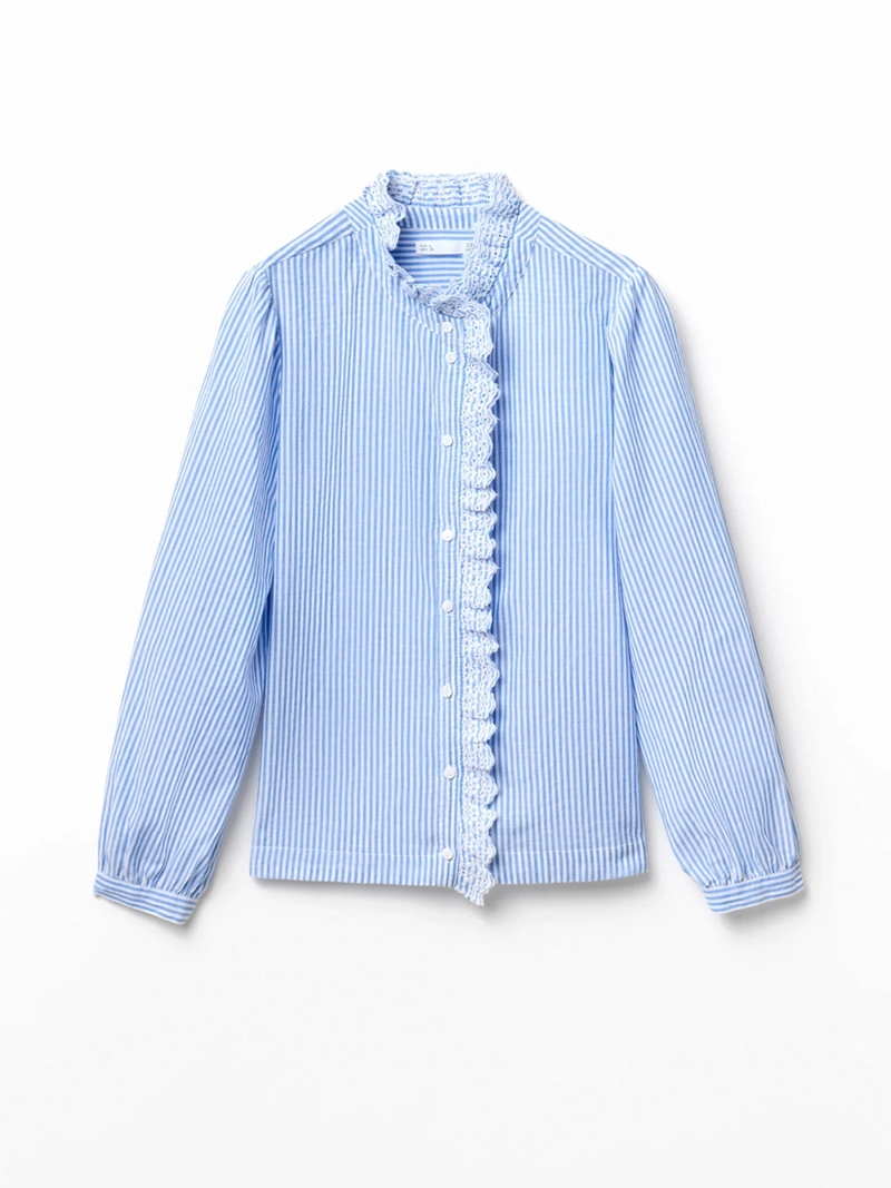 BLUSA MUJER SFERA ALGODÓN MANGA LARGA ROMÁNTICA - 5