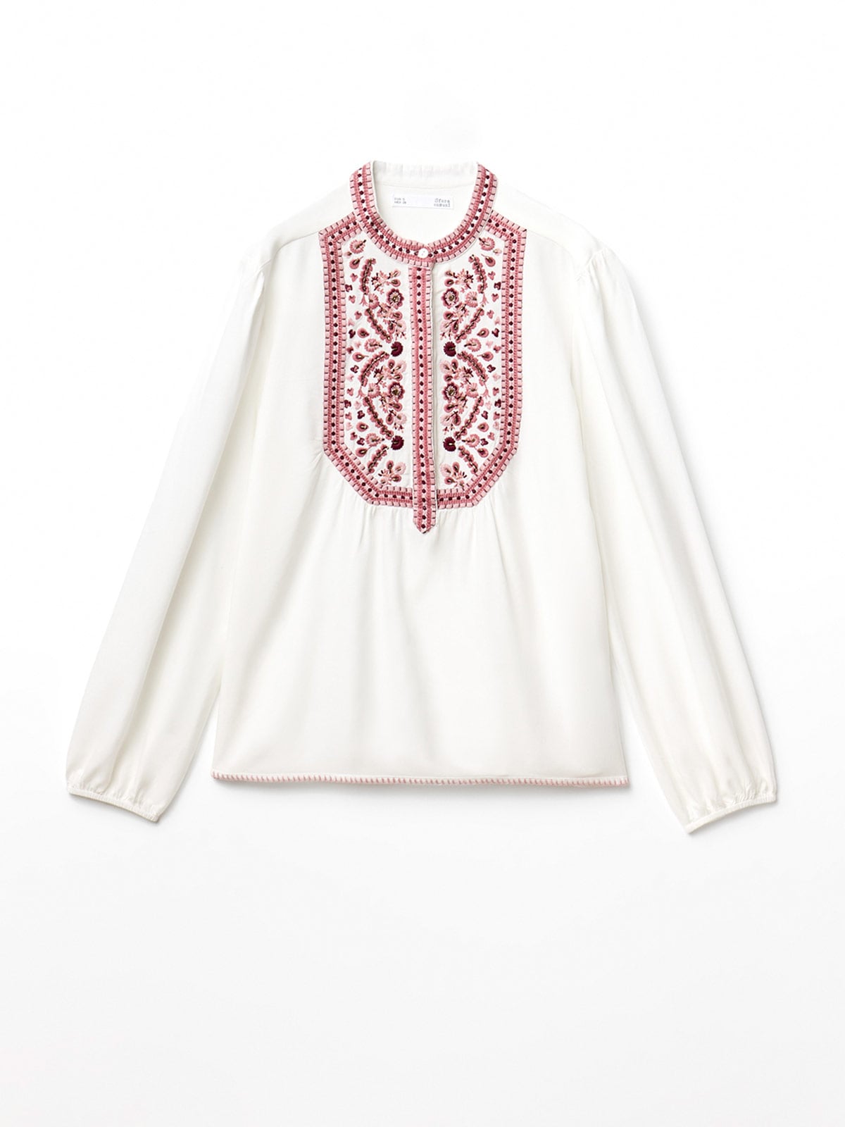 BLUSA MUJER SFERA MANGA LARGA BORDADO - 5