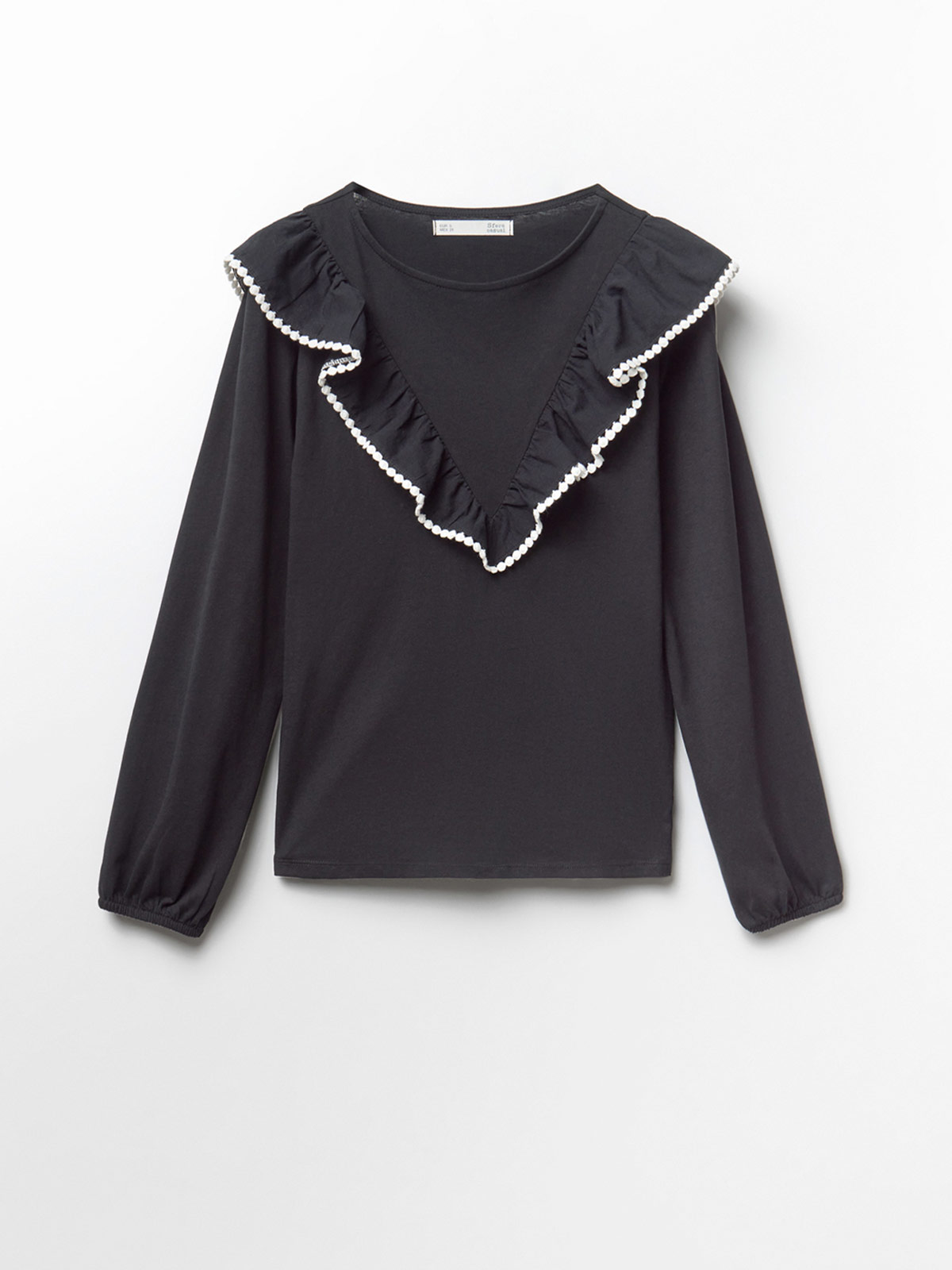 POLERA MUJER SFERA ALGODÓN MANGA LARGA BOLITAS - 4