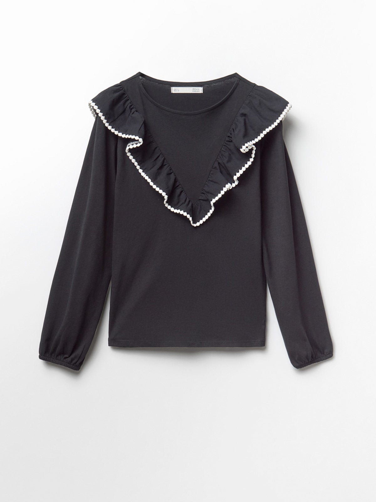 POLERA MUJER SFERA ALGODÓN MANGA LARGA BOLITAS - 4