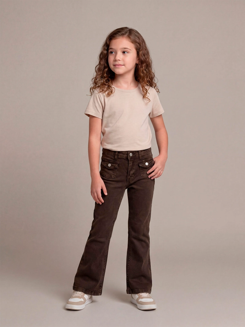 PANTALÓN NIÑA HARVEST ALGODÓN FLARE - 1