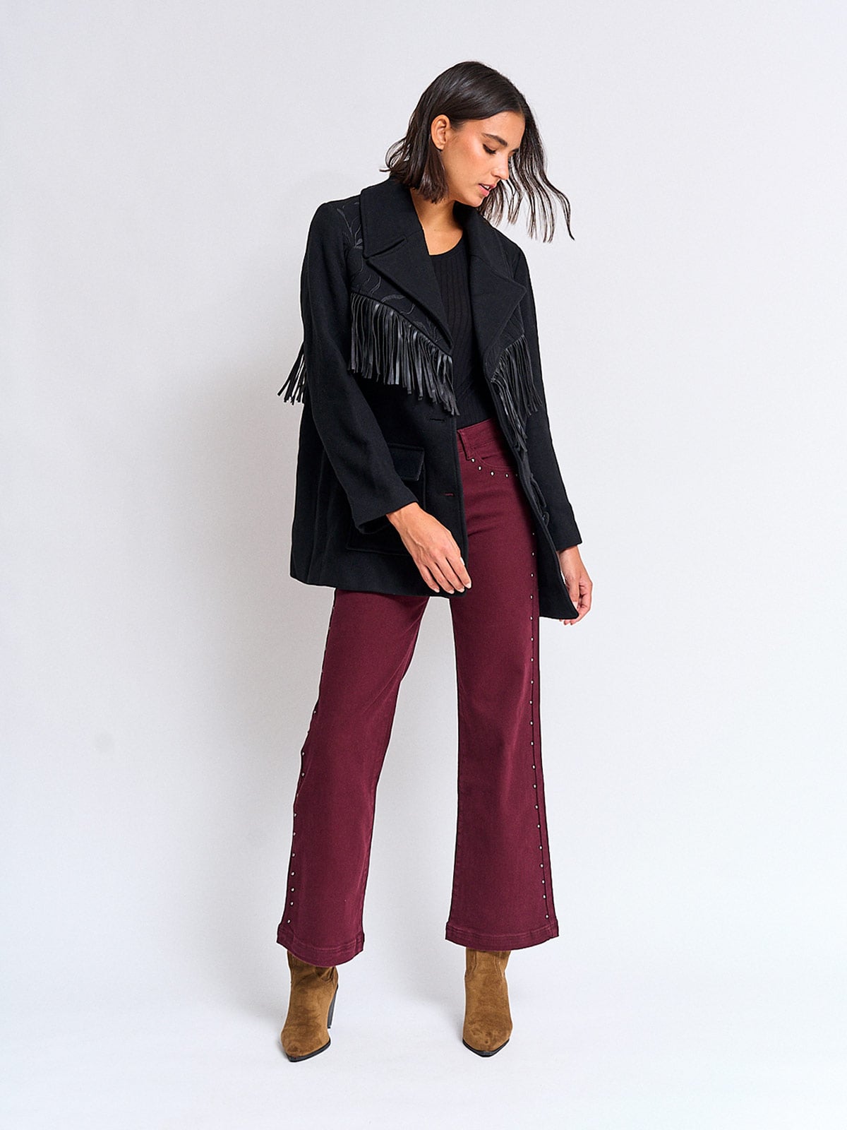 ABRIGO MUJER TATIENNE LARGO FLECOS - 4