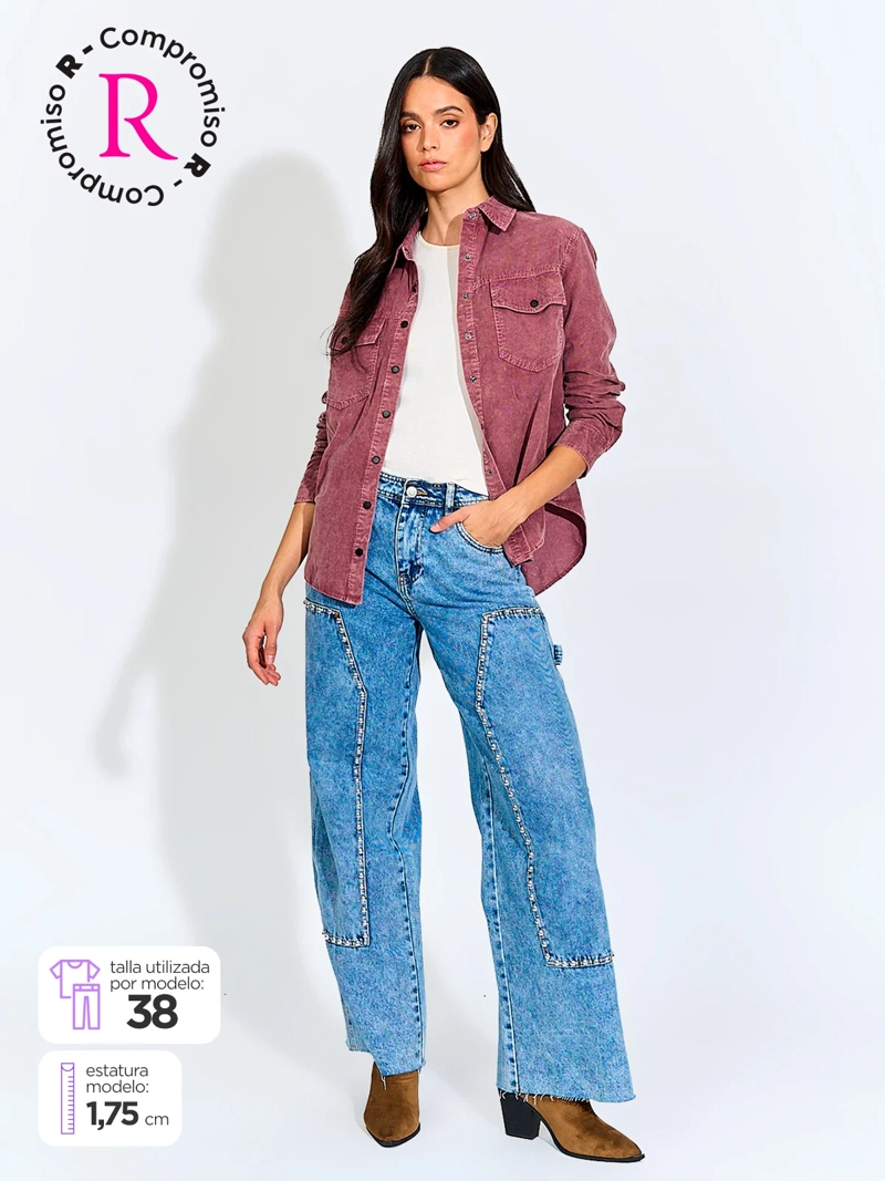 JEANS MUJER BARBADOS ALGODÓN TACHAS - 1