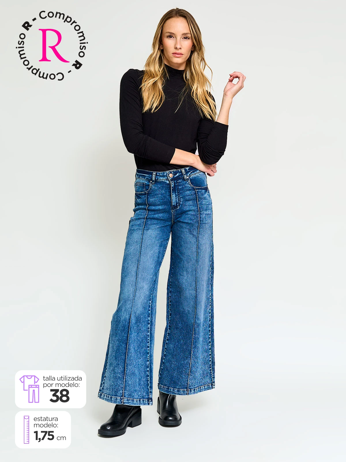 JEANS MUJER BARBADOS ALGODÓN WIDE LEG - 1