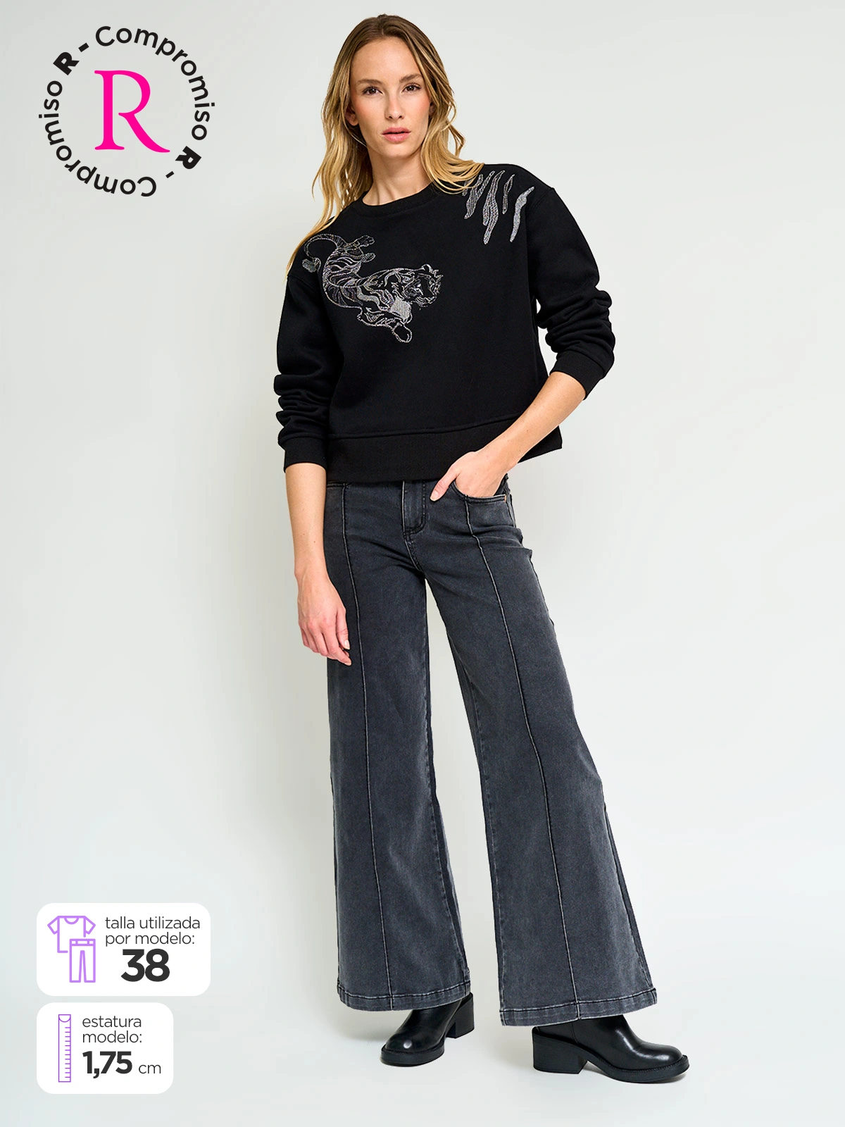 JEANS MUJER BARBADOS ALGODÓN WIDE LEG - 1