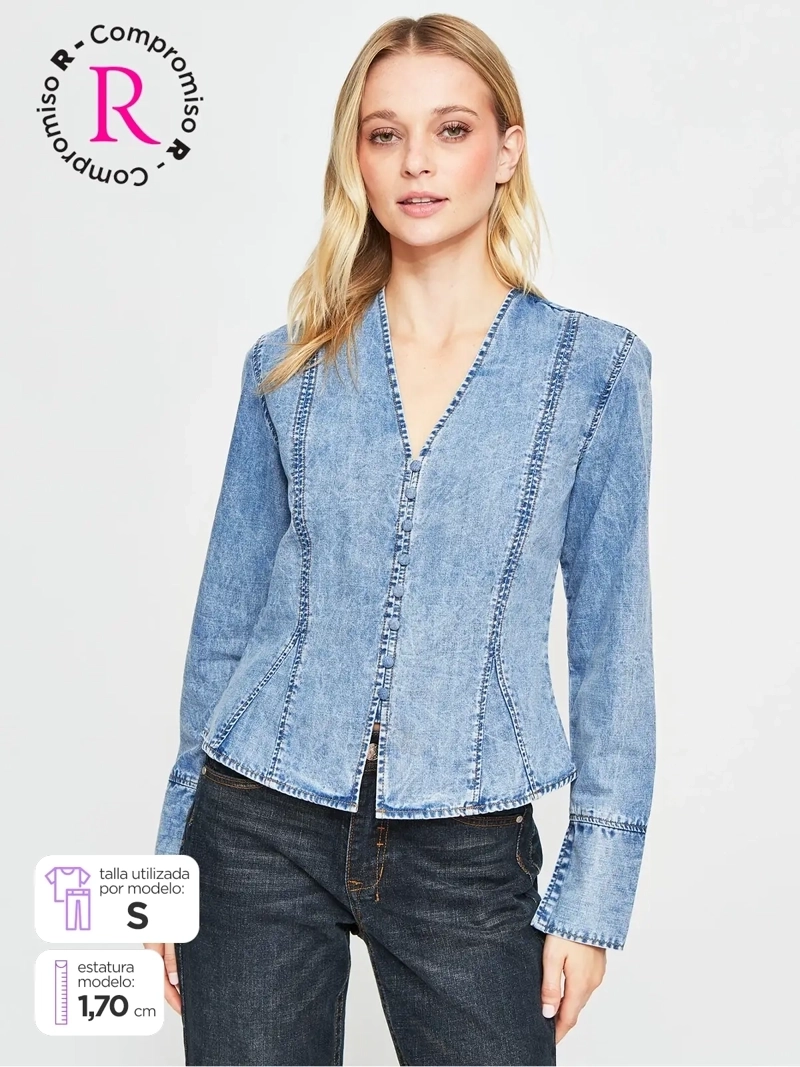 BLUSA MUJER PEPE JEANS ALGODÓN DENIM - 1