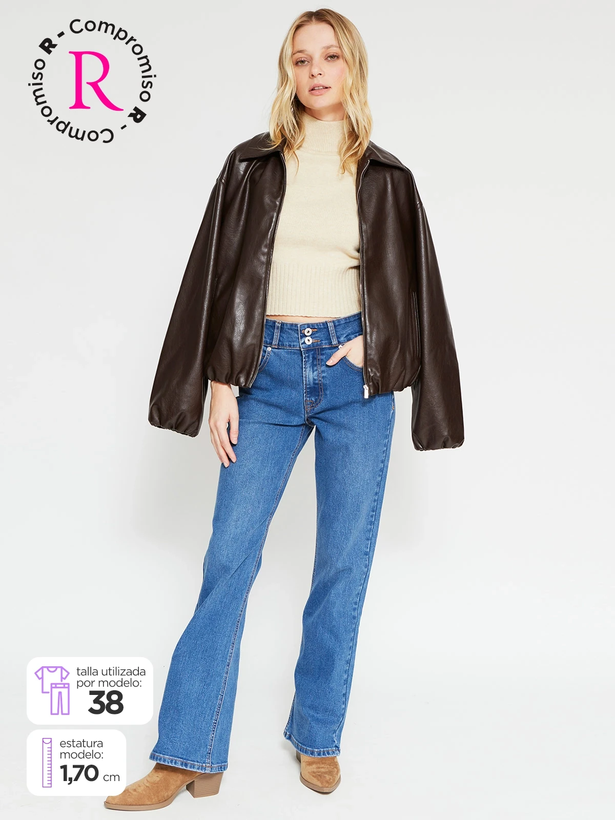 JEANS MUJER PEPE JEANS ALGODÓN FLARE PUSH UP - 1