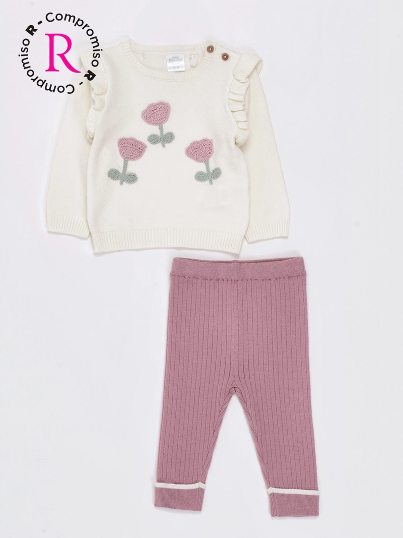 CONJUNTO NIÑA BABY HARVEST SWEATER Y CALZA TEJIDA - 1