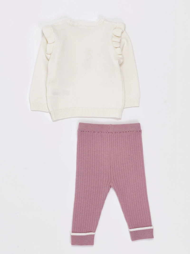 CONJUNTO NIÑA BABY HARVEST SWEATER Y CALZA TEJIDA - 2