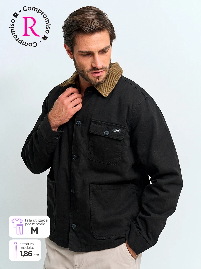 CHAQUETA HOMBRE HALF ALGODÓN SHERPA - 1
