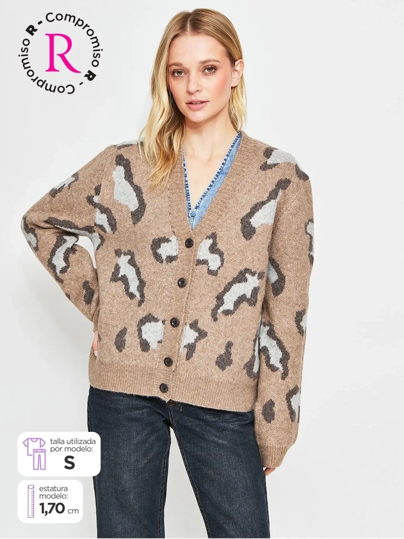 CARDIGAN MUJER BARBADOS LANA JACQUARD - 1