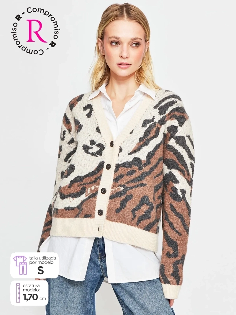 CARDIGAN MUJER BARBADOS LANA JACQUARD - 1