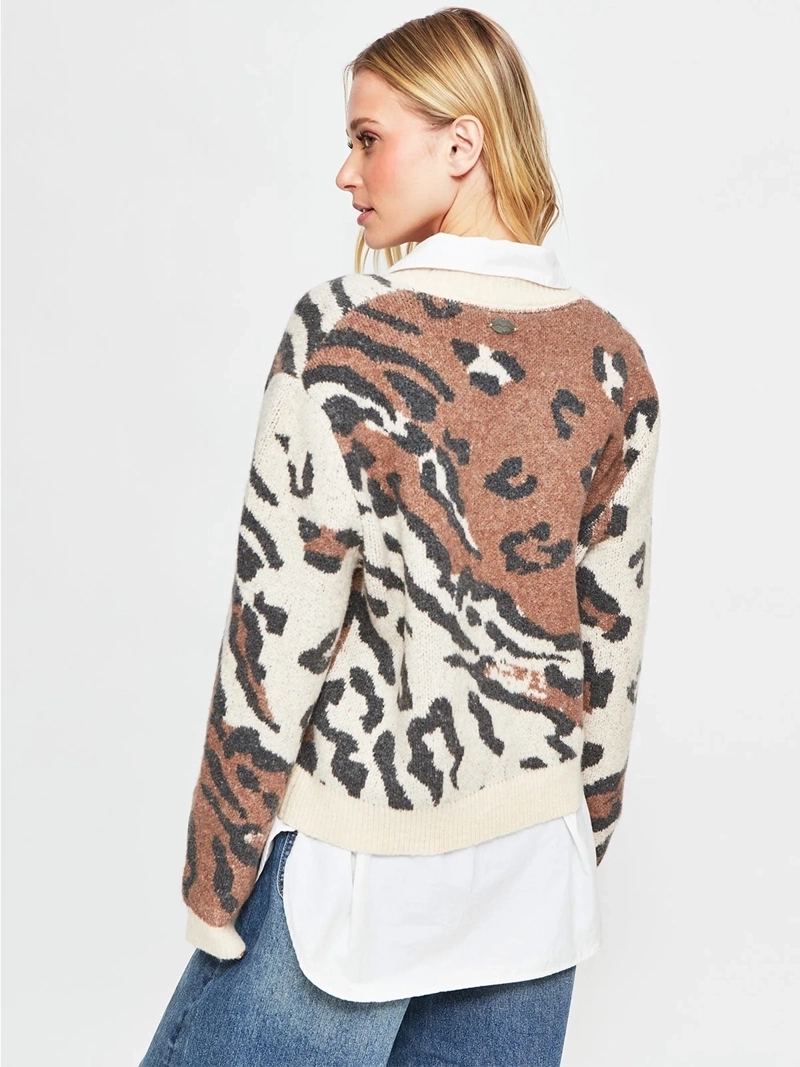 CARDIGAN MUJER BARBADOS LANA JACQUARD - 2