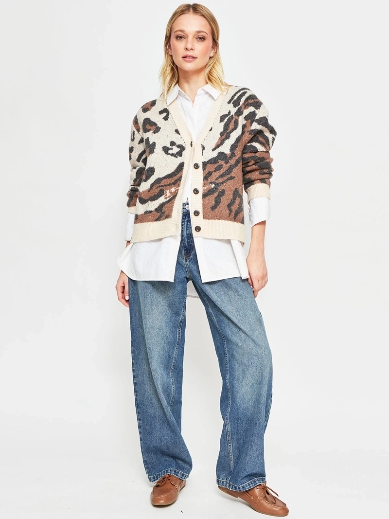 CARDIGAN MUJER BARBADOS LANA JACQUARD - 4