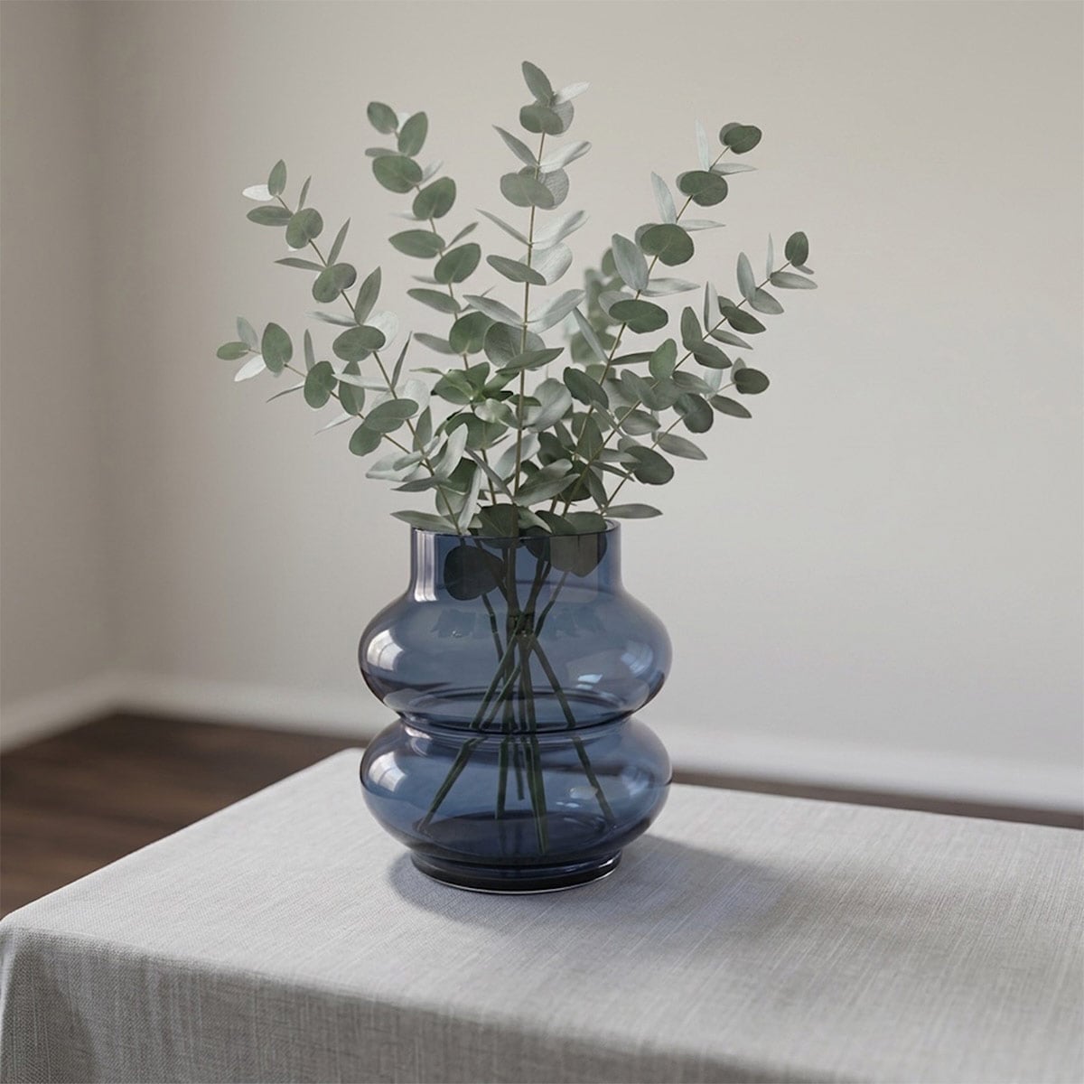 FLORERO RIPLEY HOME ONDAS VIDRIO AZUL 20 CM - 1