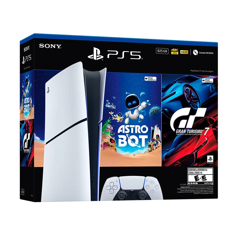 CONSOLA PLAYSTATION 5 EDICIÓN DIGITAL 825GB + ASTRO BOT + GRAN TURISMO 7 - 2